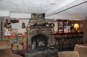 Lower level fireplace and Bar 13 School St, Hopkinton